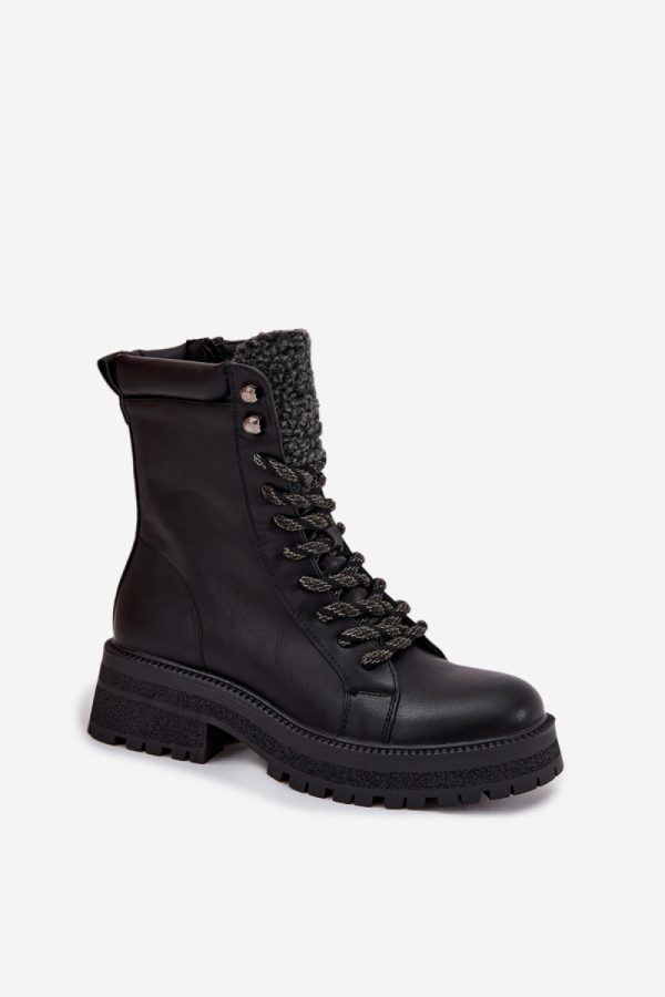 Black Trapper Shoes in Women`s Ankle Boots & Booties with Fabric, Footbed, Upper Height and Heel Height