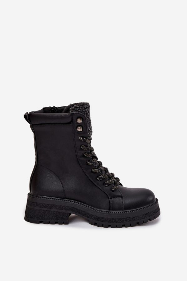 Black Trapper Shoes in Women`s Ankle Boots & Booties with Fabric, Footbed, Upper Height and Heel Height
