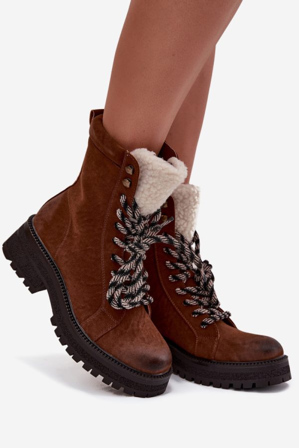 Brown Trapper Shoes in Women`s Ankle Boots & Booties with Fabric, Footbed, Upper Height and Heel Height