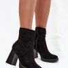 1101618.jpg Black Heel Boots in Women`s Ankle Boots & Booties with Fabric, Footbed, Upper Height and Heel Height