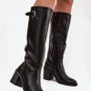 1101657.jpg Black Heel Boots in Over The Knee High Boots, Thigh High Boots with Fabric, Warmers, Footbed, Upper Height and Heel Height
