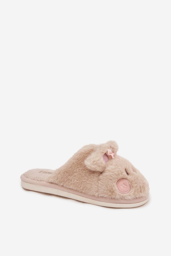 Beige Slippers in Slippers For Women with Fabric, Warmers, Footbed and Sole Height