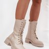 1101692.jpg Beige Bootie in Women`s Ankle Boots & Booties with Fabric, Footbed, Upper Height and Heel Height