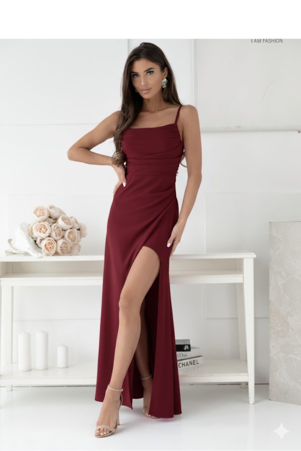 Red Long Dress in Evening Dresses with Cotton, Spandex and Polyester