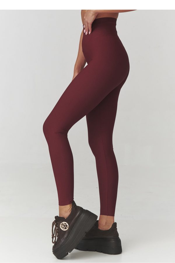 Red Long Leggings in Leggings with Spandex and Polyamide