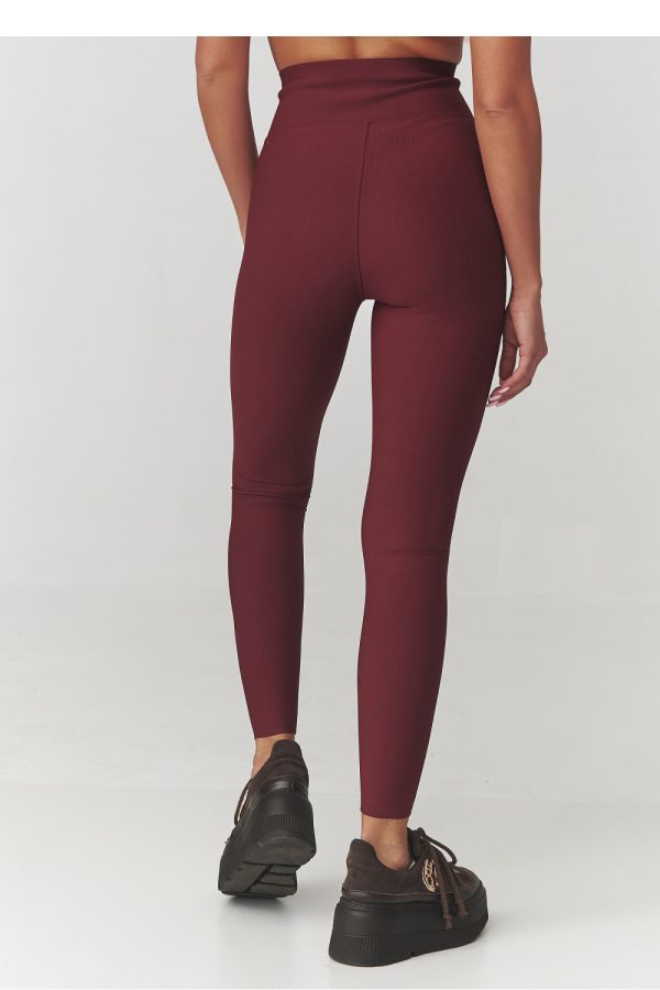 Red Long Leggings in Leggings with Spandex and Polyamide