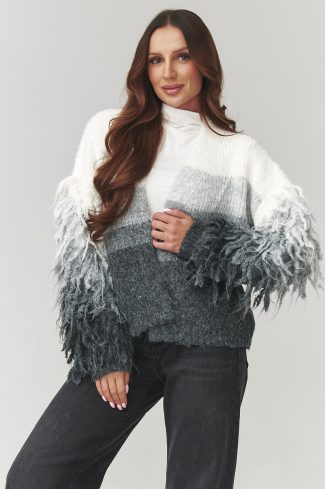 Grey Cardigan in Cardigans For Women, Ponchos with Spandex, Polyamide and Polyester