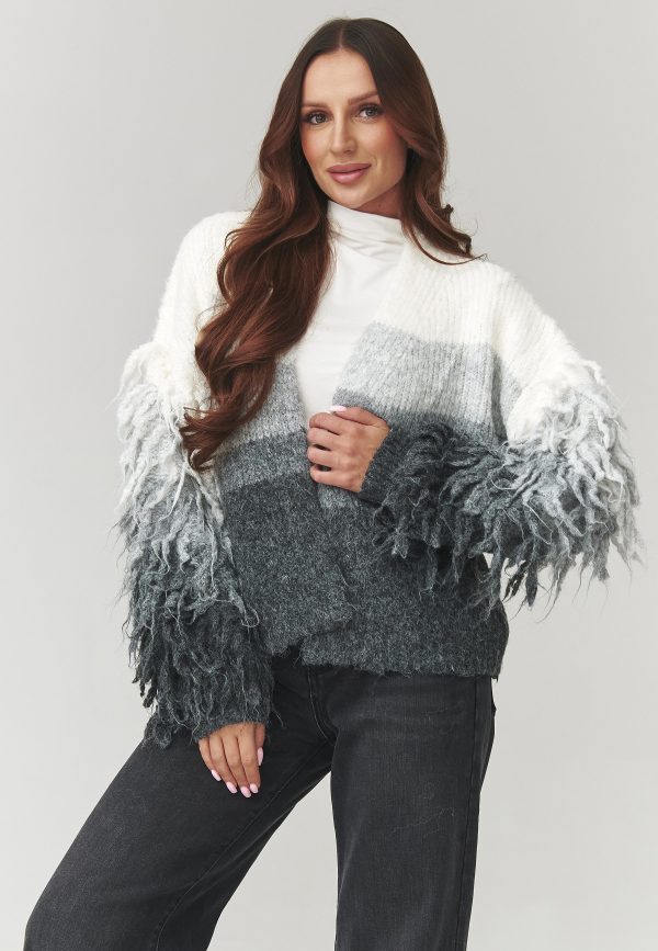 Grey Cardigan in Cardigans For Women, Ponchos with Spandex, Polyamide and Polyester