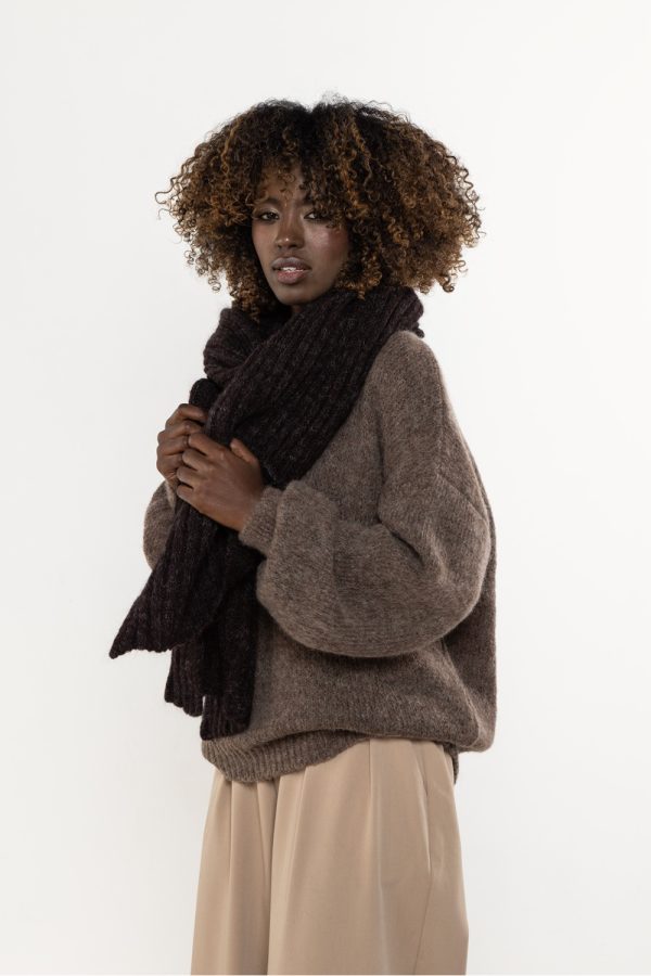 Brown Shawl in Wraps, Scarves, Shawls For Women with Acrylic, Moher, Polyamide and Wool