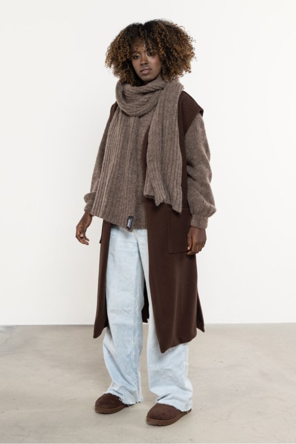 Brown Shawl in Wraps, Scarves, Shawls For Women with Acrylic, Moher, Polyamide and Wool