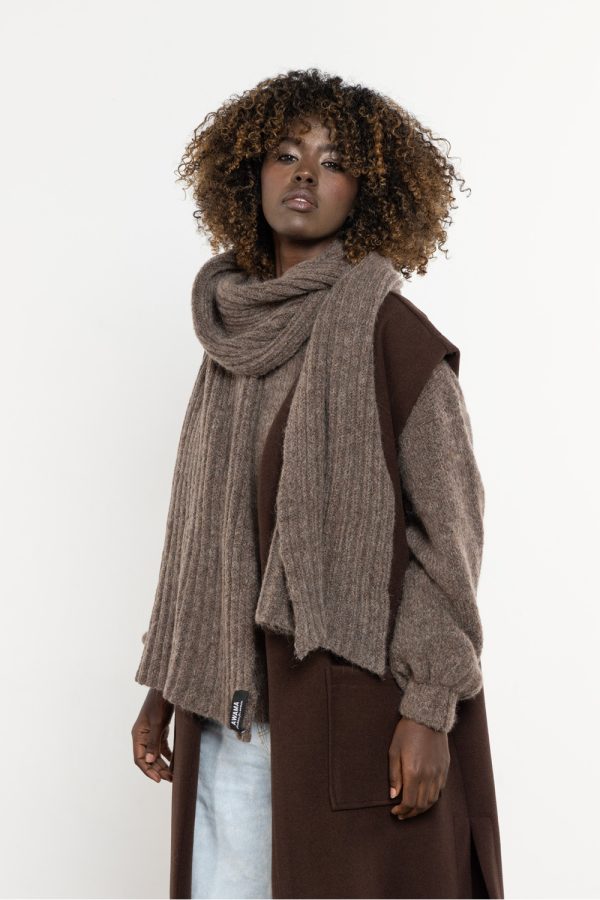 Brown Shawl in Wraps, Scarves, Shawls For Women with Acrylic, Moher, Polyamide and Wool