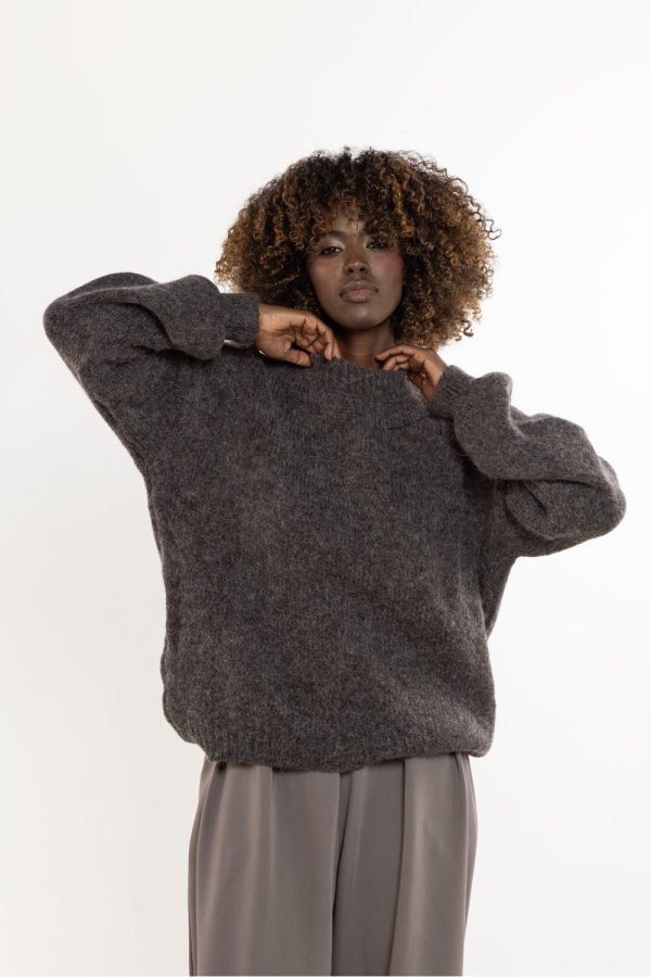 Brown Jumper in Sweaters, Pullovers, Jumpers, Turtlenecks, Boleros, Shrugs with Acrylic, Moher, Polyamide and Wool
