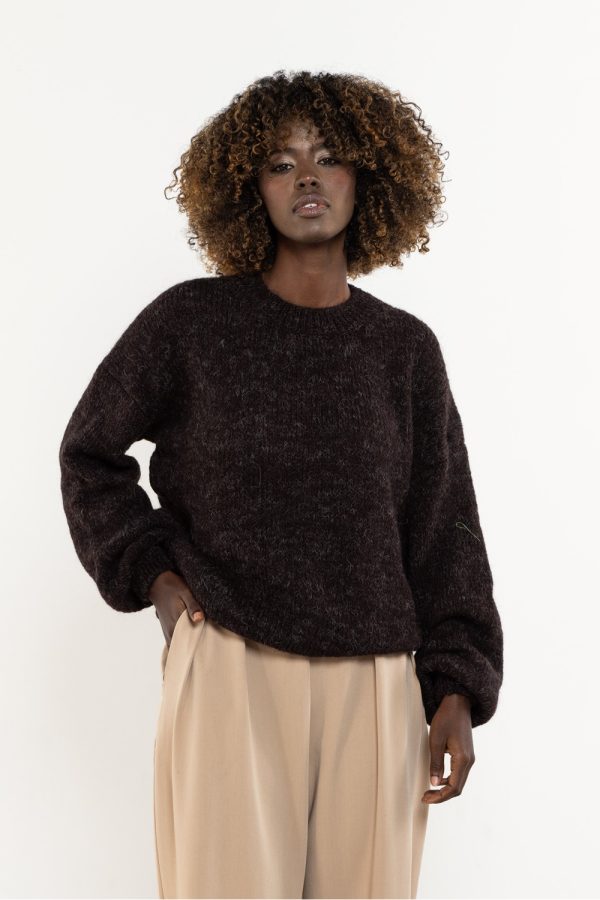 Brown Jumper in Sweaters, Pullovers, Jumpers, Turtlenecks, Boleros, Shrugs with Acrylic, Moher, Polyamide and Wool