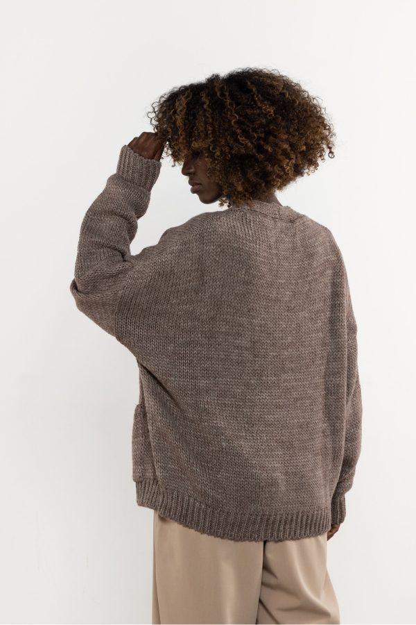 Brown Cardigan in Cardigans For Women, Ponchos with Acrylic, Nylon and Wool