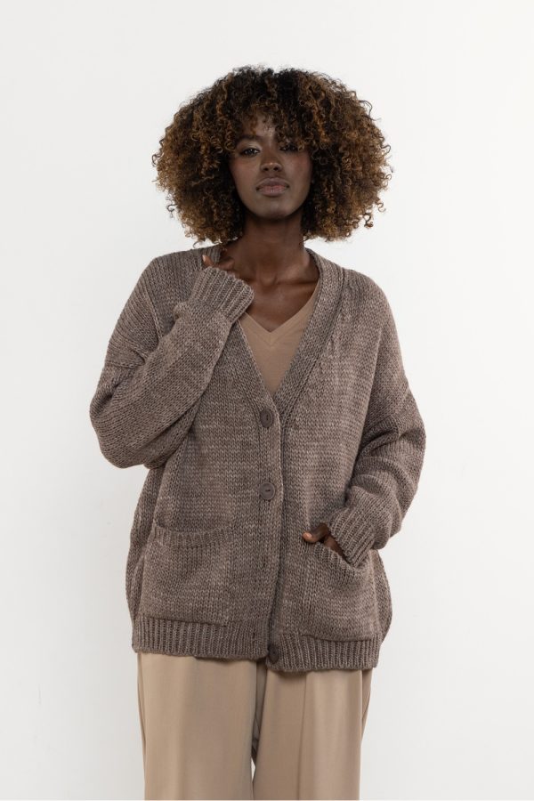 Brown Cardigan in Cardigans For Women, Ponchos with Acrylic, Nylon and Wool