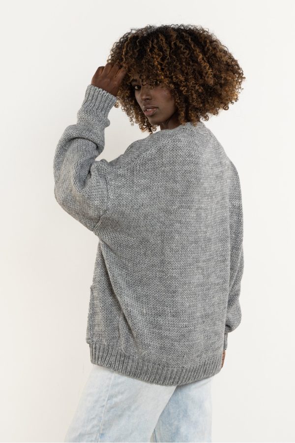Grey Cardigan in Cardigans For Women, Ponchos with Acrylic, Nylon and Wool