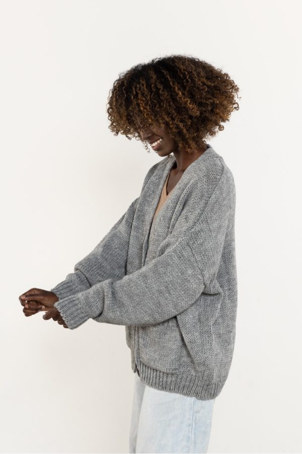 Grey Cardigan in Cardigans For Women, Ponchos with Acrylic, Nylon and Wool