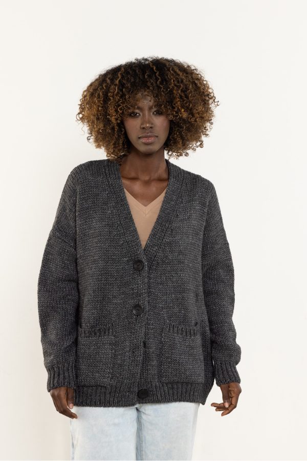 Grey Cardigan in Cardigans For Women, Ponchos with Acrylic, Nylon and Wool
