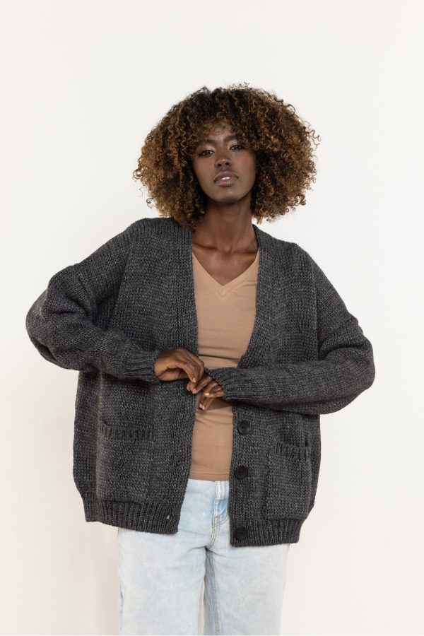 Grey Cardigan in Cardigans For Women, Ponchos with Acrylic, Nylon and Wool