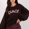 Brown Sweatshirt in Sweatshirts For Women with Cotton and Spandex