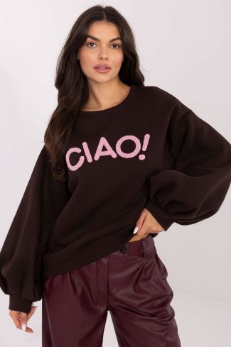 Brown Sweatshirt in Sweatshirts For Women with Cotton and Spandex