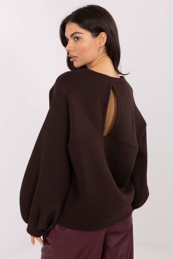 Brown Sweatshirt in Sweatshirts For Women with Cotton and Spandex