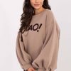 Beige Sweatshirt in Sweatshirts For Women with Cotton and Spandex