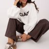Beige Sweatshirt in Sweatshirts For Women with Cotton and Spandex