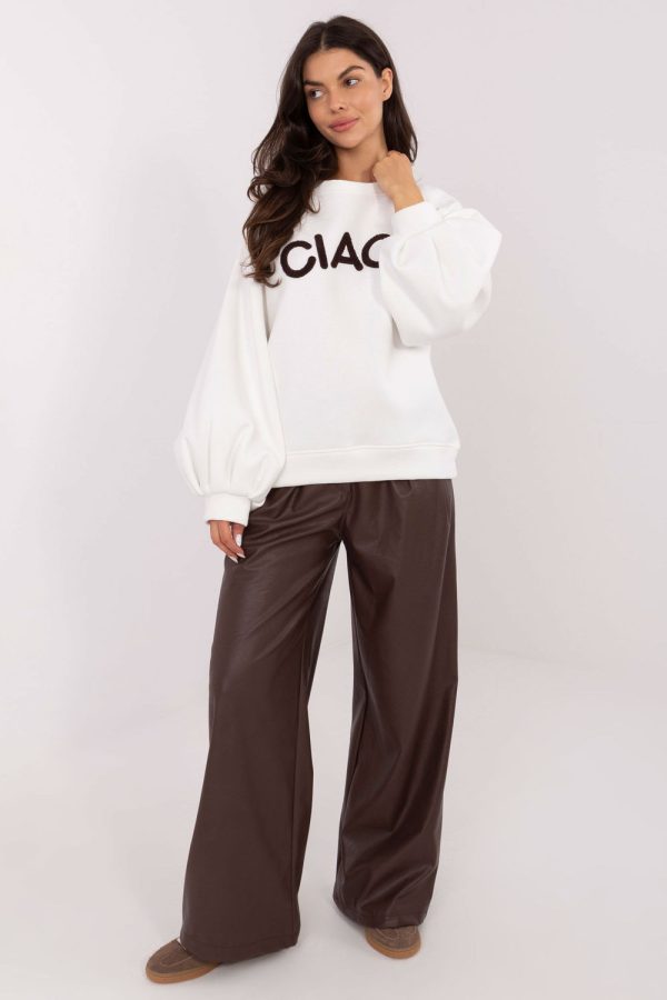 Beige Sweatshirt in Sweatshirts For Women with Cotton and Spandex
