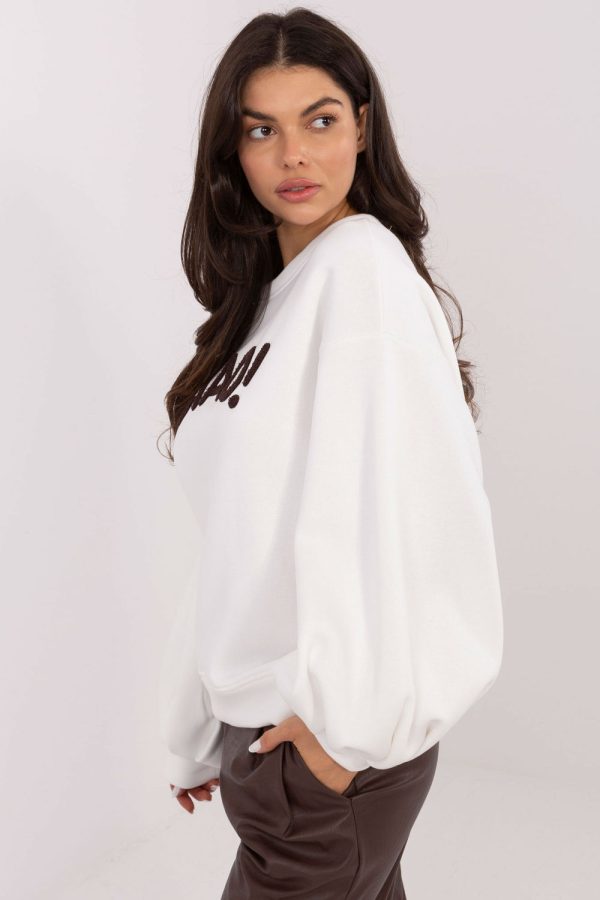 Beige Sweatshirt in Sweatshirts For Women with Cotton and Spandex