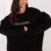 Black Sweatshirt in Sweatshirts For Women with Cotton and Spandex