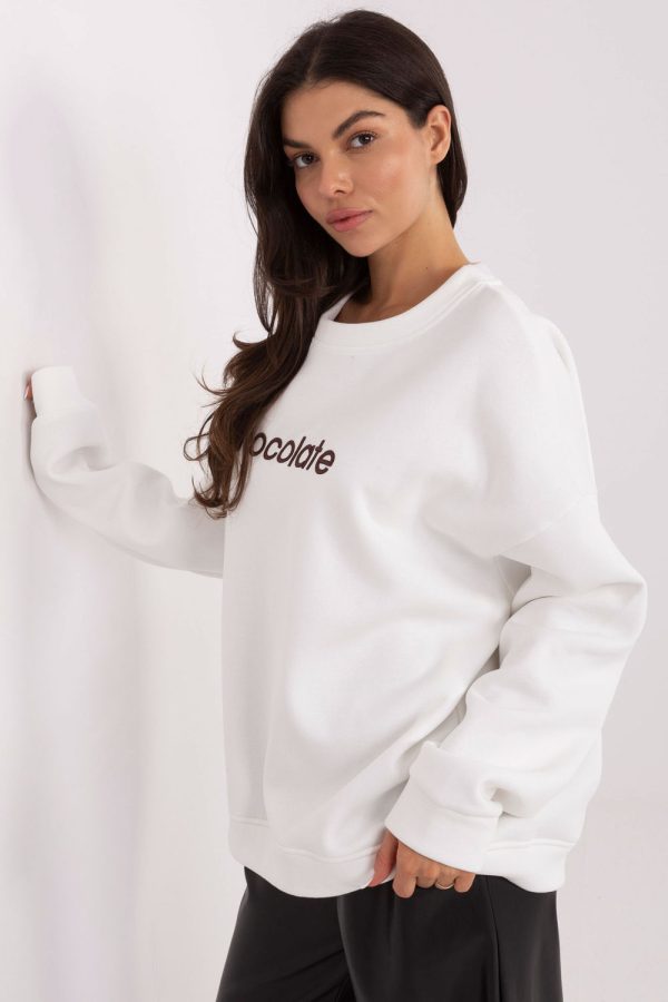 Beige Sweatshirt in Sweatshirts For Women with Cotton and Spandex