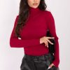 Red Turtleneck in Sweaters, Pullovers, Jumpers, Turtlenecks, Boleros, Shrugs with Cotton and Spandex