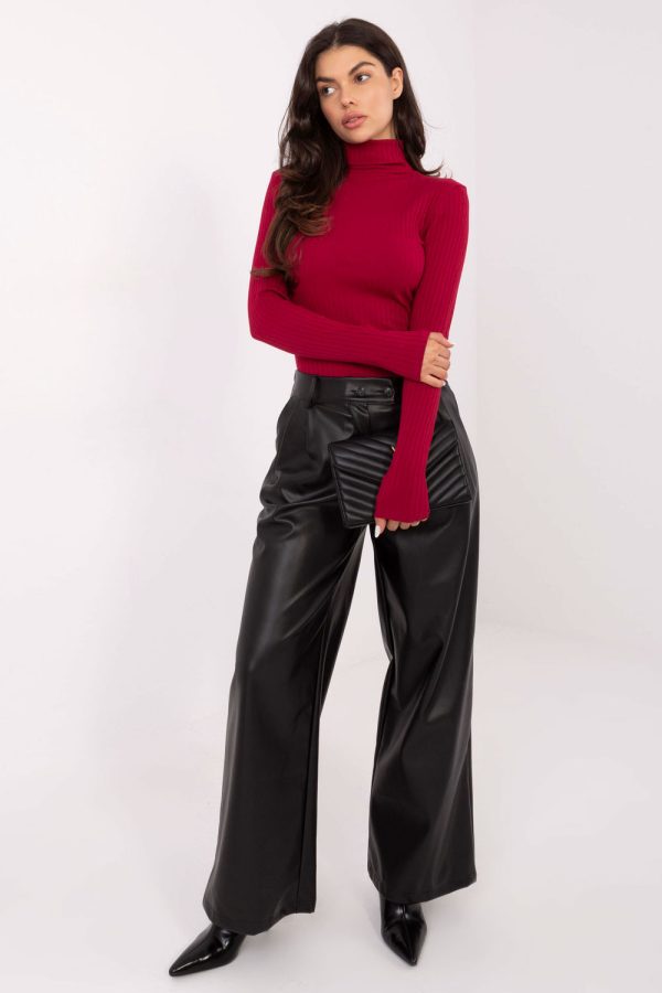 Red Turtleneck in Sweaters, Pullovers, Jumpers, Turtlenecks, Boleros, Shrugs with Cotton and Spandex