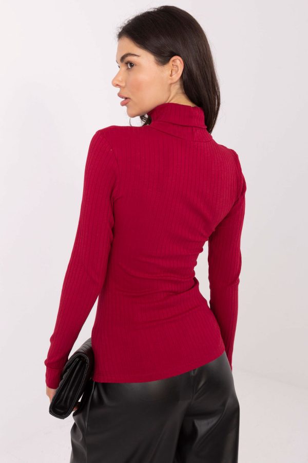 Red Turtleneck in Sweaters, Pullovers, Jumpers, Turtlenecks, Boleros, Shrugs with Cotton and Spandex