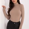 Beige Turtleneck in Sweaters, Pullovers, Jumpers, Turtlenecks, Boleros, Shrugs with Cotton and Spandex