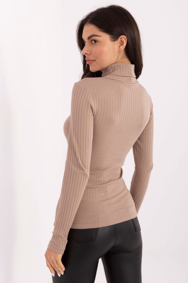 Beige Turtleneck in Sweaters, Pullovers, Jumpers, Turtlenecks, Boleros, Shrugs with Cotton and Spandex