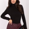 Black Turtleneck in Sweaters, Pullovers, Jumpers, Turtlenecks, Boleros, Shrugs with Cotton and Spandex