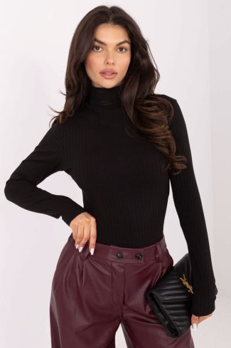 Black Turtleneck in Sweaters, Pullovers, Jumpers, Turtlenecks, Boleros, Shrugs with Cotton and Spandex