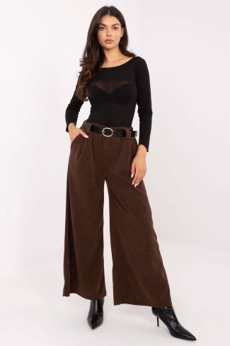 Brown Women's Pants in Pants, Trousers, Shorts with Spandex and Polyester