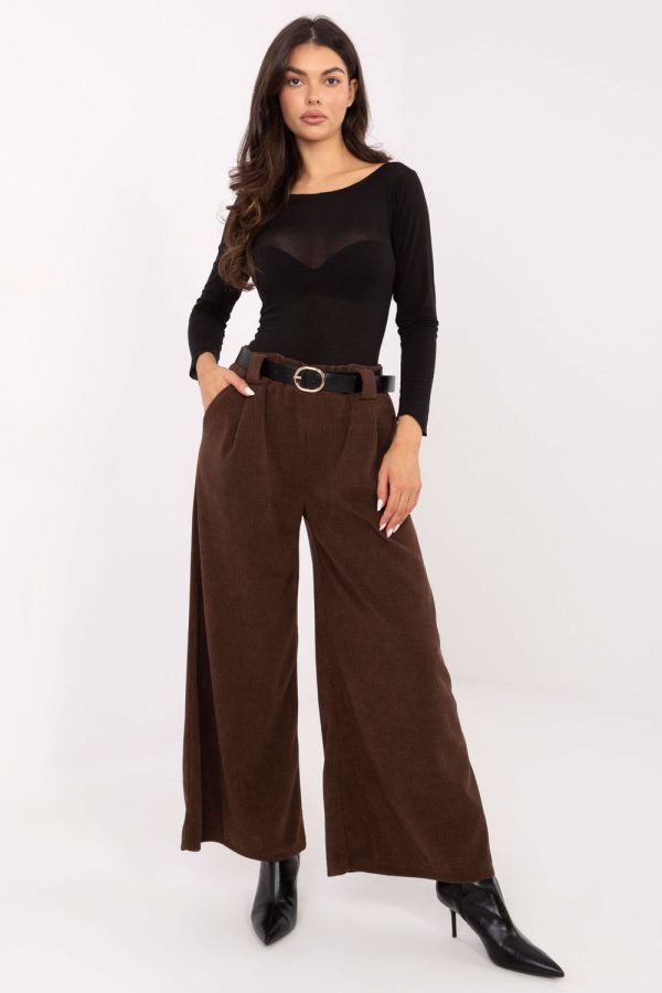 Brown Women's Pants in Pants, Trousers, Shorts with Spandex and Polyester