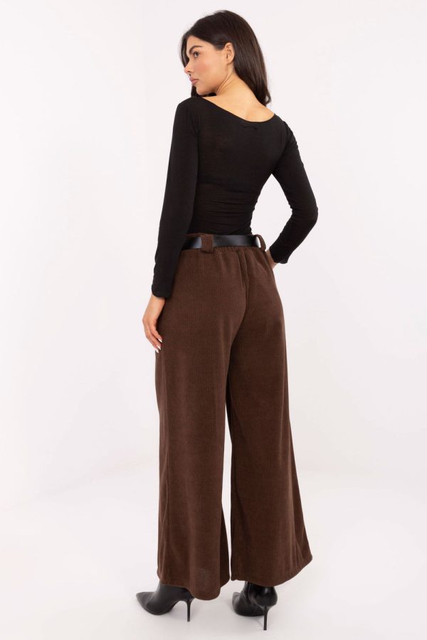 Brown Women's Pants in Pants, Trousers, Shorts with Spandex and Polyester