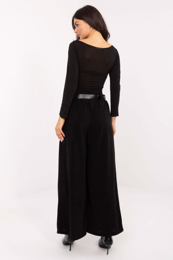 Black Corduroy Trousers in Pants, Trousers, Shorts with Spandex and Polyester