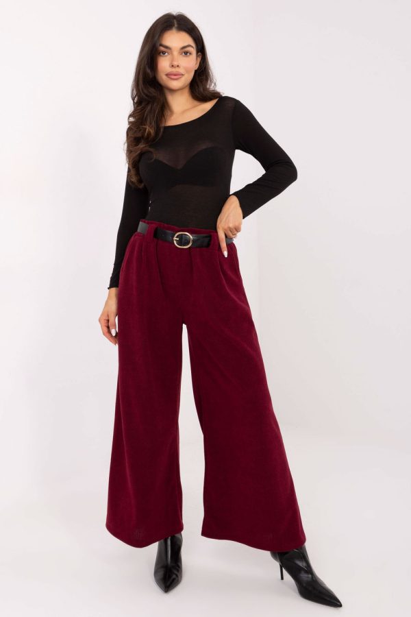 Red Corduroy Trousers in Pants, Trousers, Shorts with Spandex and Polyester
