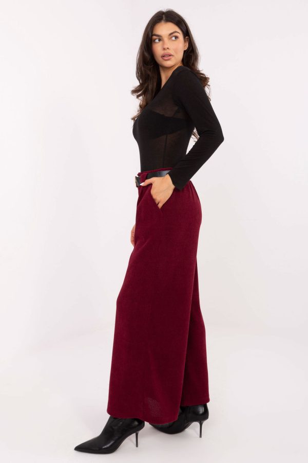 Red Corduroy Trousers in Pants, Trousers, Shorts with Spandex and Polyester
