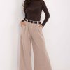 Beige Women's Pants in Pants, Trousers, Shorts with Spandex and Polyester