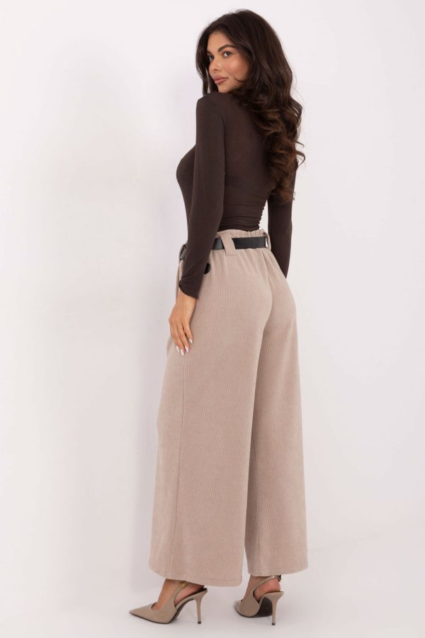 Beige Women's Pants in Pants, Trousers, Shorts with Spandex and Polyester