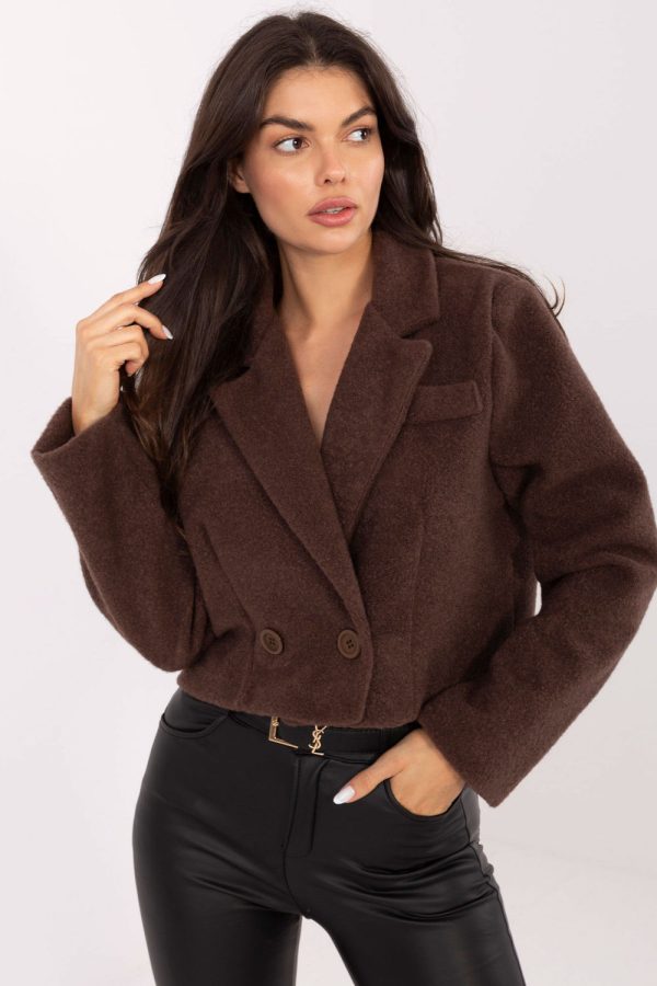 Brown Coat in Women`s Coats, Jackets with Polyester