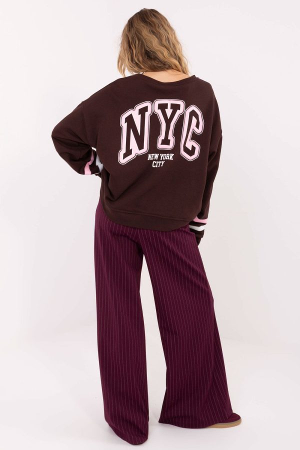Brown Sweatshirt in Sweatshirts For Women with Cotton and Polyester