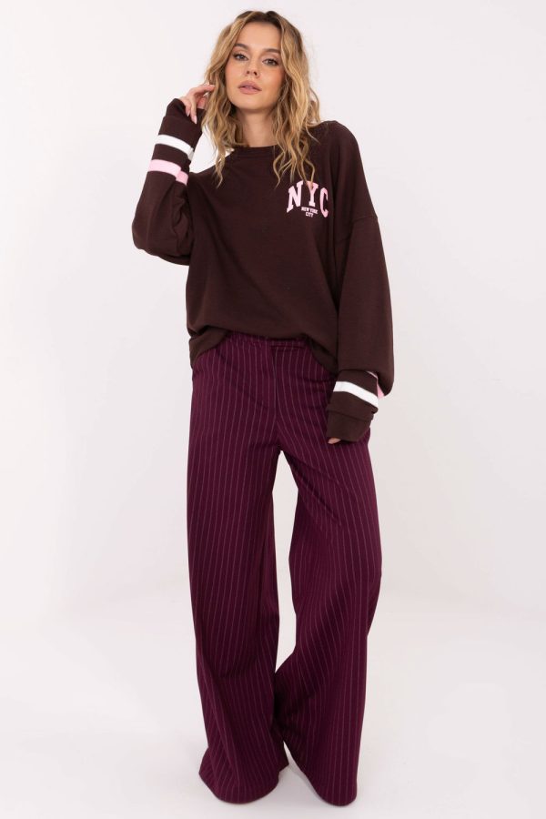 Brown Sweatshirt in Sweatshirts For Women with Cotton and Polyester